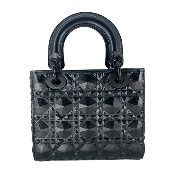 Dior My ABCDior Lady Dior Bag Diamond Motif Cannage Calfskin Small - Black - Picture 12 of 16
